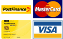 Moyens de paiement: Postfinance, Postcard, Visa, Mastercard