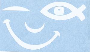 Illustration: Autocollant «SMILE ICHTUS» (Blanc)