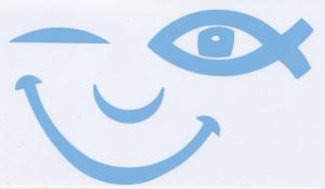 Illustration: Autocollant «SMILE ICHTUS» (Bleu clair)