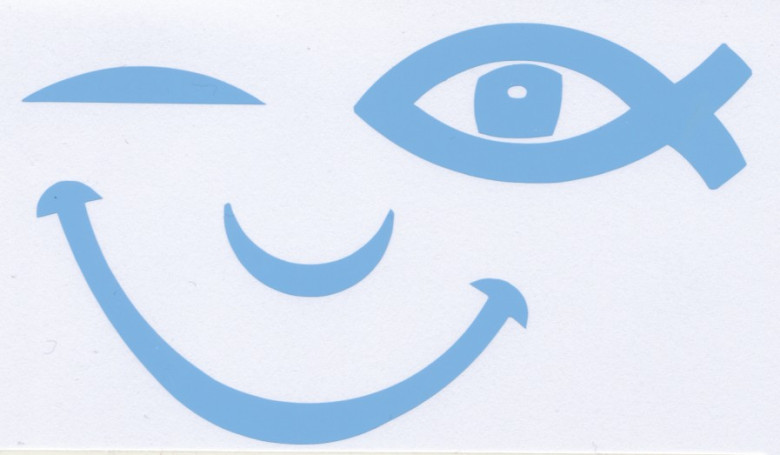 Autocollant «SMILE ICHTUS» (Bleu clair) - Michaël Lezay