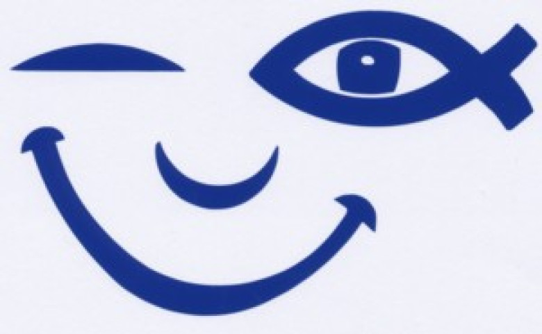 Autocollant «SMILE ICHTUS» (bleu foncé) - Michaël Lezay
