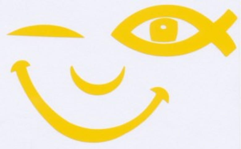 Autocollant «SMILE ICHTUS» (jaune citron) - Michaël Lezay