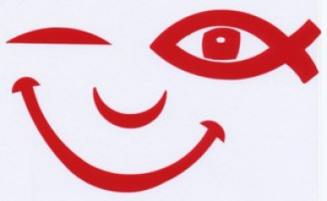 Autocollant &laquo;SMILE ICHTUS&raquo; (rouge) - Micha&euml;l Lezay