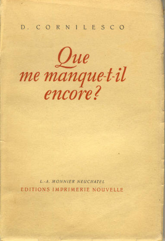 Que me manque-t-il encore ? (1 ex) - D. Cornilesco