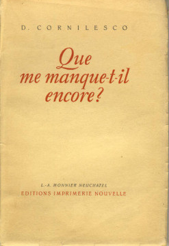 Que me manque-t-il encore ? (1 ex) - D. Cornilesco